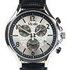 Misaki Edelstahl-Chronograph schwarz-silber Lederarmband Datumsanzeige Mineralglas QCRWBETA-L