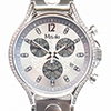 Misaki Edelstahl-Chronograph silber mit Zirkonia besetzt Datumsanzeige Mineralglas QCRWGAMMA