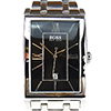 Hugo Boss Uhr silbernes Edelstahl-Armband, schwarzes Ziffernblatt 1512383