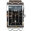 Hugo Boss Uhr silbernes Edelstahl-Armband, schwarzes Ziffernblatt 1512383