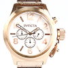 Invicta Chronograph Corduba rosegold, braunes Silikon-Armband, weißes Ziffernblatt