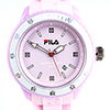 Fila Sportuhr rosa Kautschuk-Armband, rosa Ziffernblatt mit Zirkonia, weiße Lünette