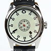 Kraftworkxs Leucht-Uhr Edelstahl, schwarzes Armband