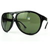Diesel Sonnenbrille Aviator, schwarz, grüne Kunststoff-Gläser inkl. Brillentuch