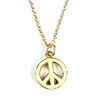 Caster Jewelry - Edle Kette mit Peace-Anhänger, goldbeschichtet