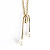 Caster Jewelry - Edle Kette mit edlem Perlen-Anhänger, goldbeschichtet