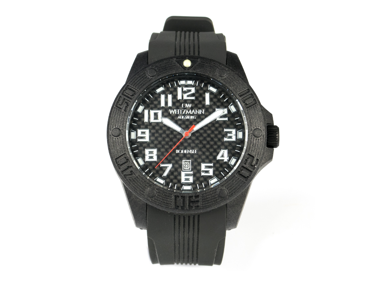 Bodensee, Taucheruhr mit Carbongehäuse, roter Sekundenzeiger