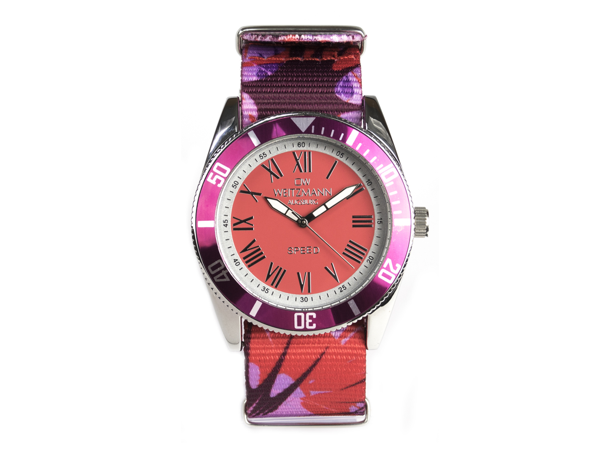 Speed Camouflage, Hippie-Unisex-Uhr, Look rot