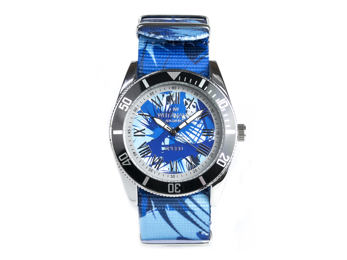 Speed Camouflage, Hippie-Unisex-Uhr, Look blau