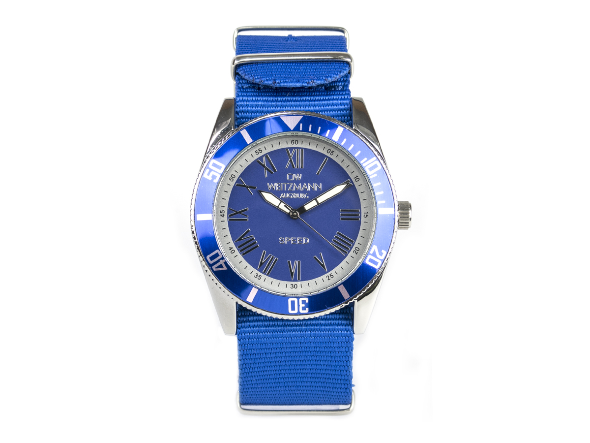 Speed, aktuelle Unisex Armband-Uhr, unifarbenes Natoband blau