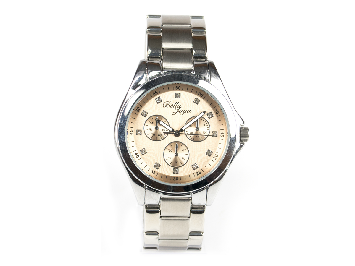 Venedig, edle Damen-Uhr, Zifferblatt kaffee & Edelstahlband silber